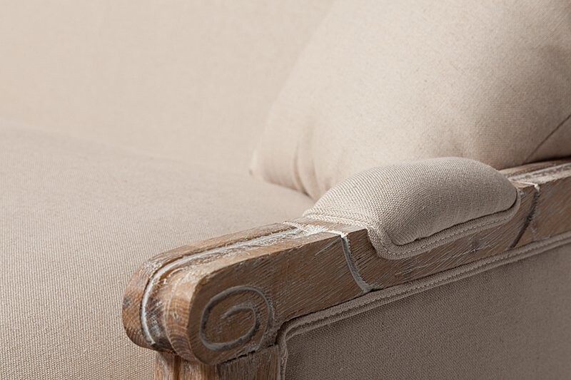 Диван Auguste Salon Bench with Burlap прямой бежевый - изображение 2