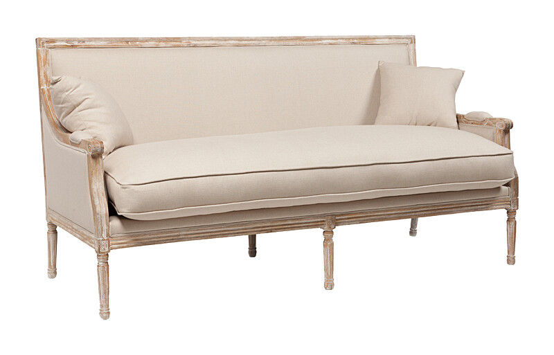 Диван Auguste Salon Bench with Burlap прямой бежевый - изображение 3