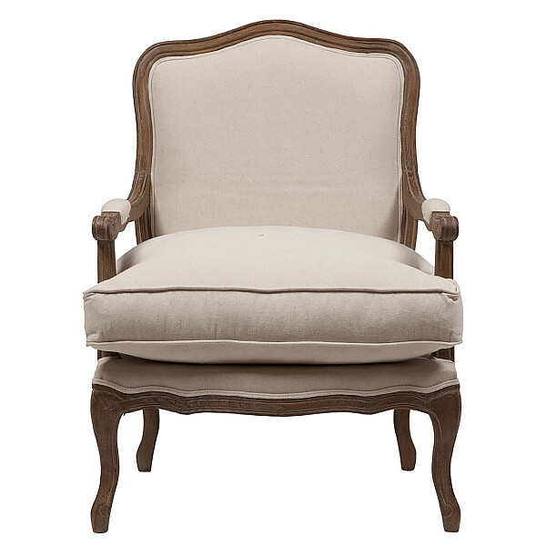 Кресло с деревянными подлокотниками бежевое Louisa Bergere Chair - изображение 1