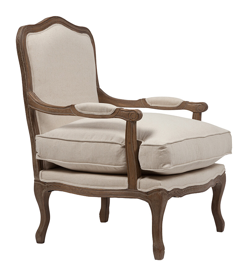 Кресло с деревянными подлокотниками бежевое Louisa Bergere Chair - изображение 4