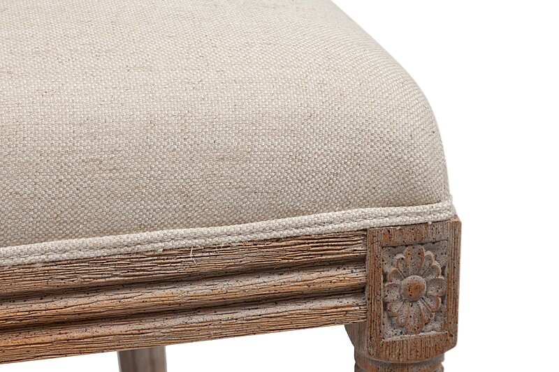 Стул обеденный с медальонной спинкой кремовый лен Vintage French Round Cane Back - изображение 2