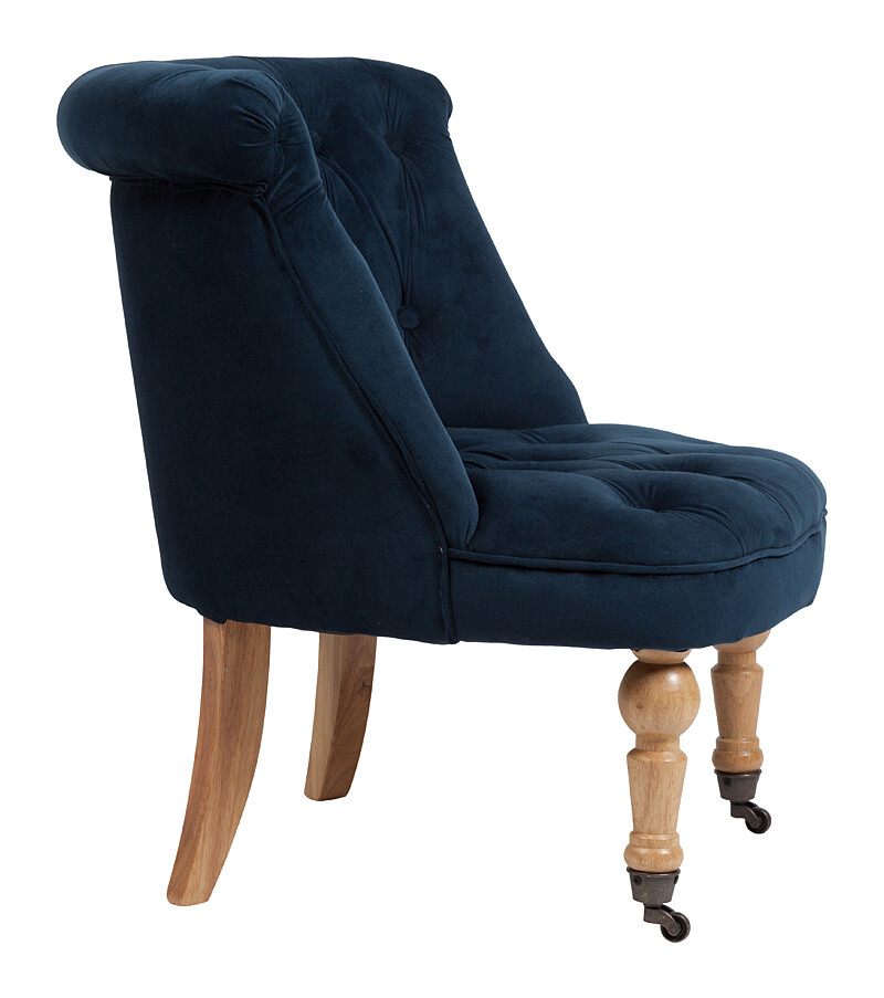 Кресло маленькое синее со стяжкой Amelie