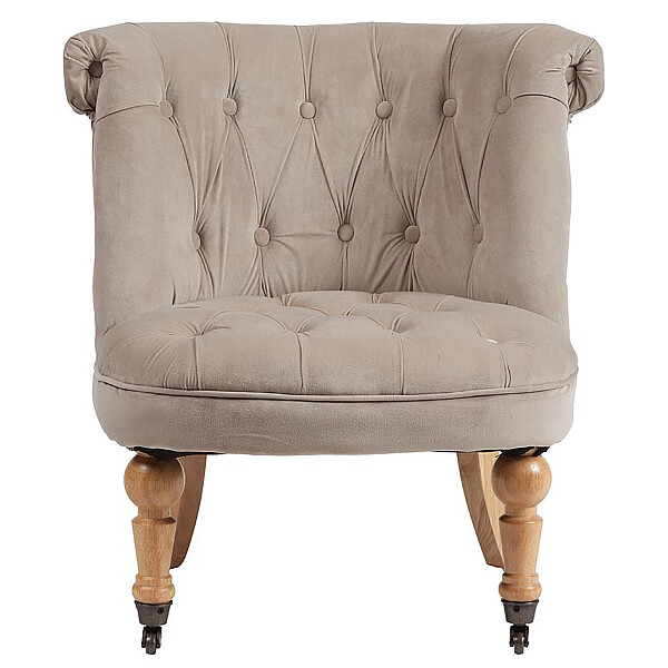 Кресло маленькое серо-бежевое со стяжкой Amelie French Country Chair - изображение 1