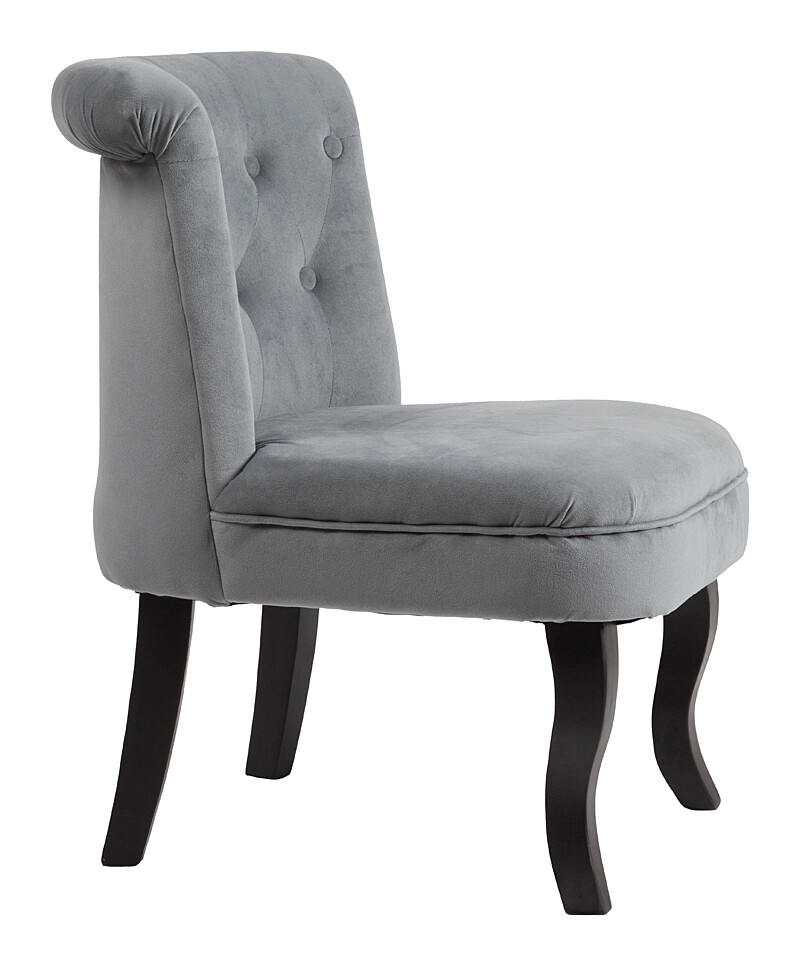 Кресло мягкое с деревянными ножками серо-синее Dawson - изображение 4