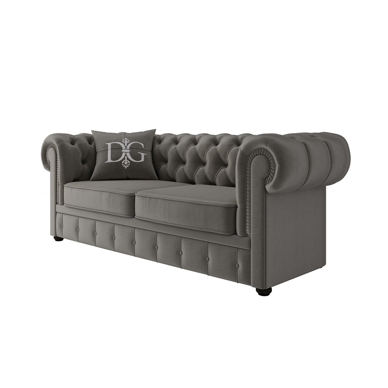 Диван Честерфилд Sir William прямой серый - изображение 2