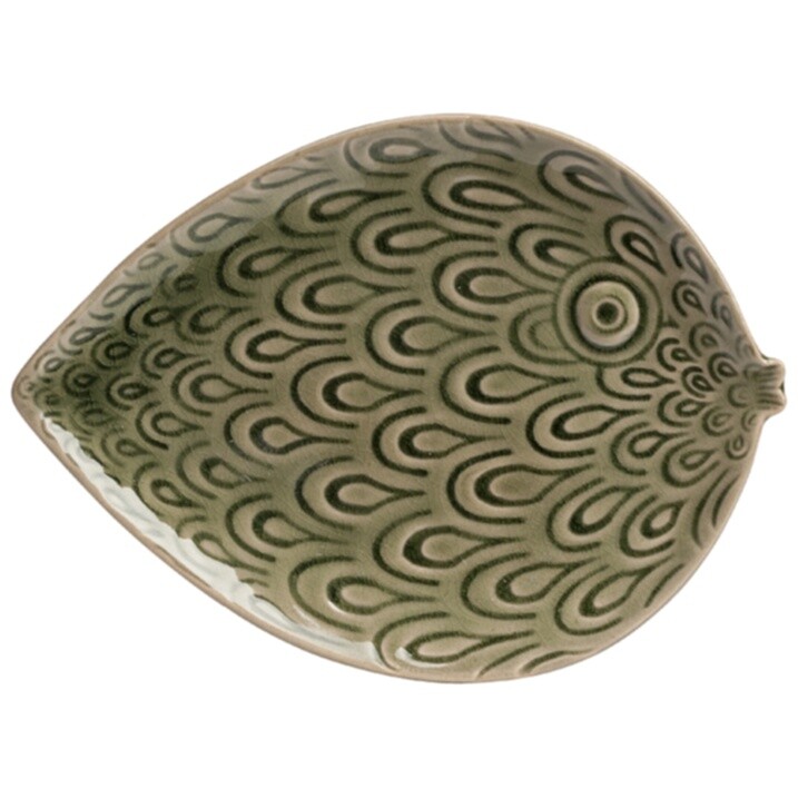 Тарелка керамическая 22х16 см зеленая Lobetto - изображение 2