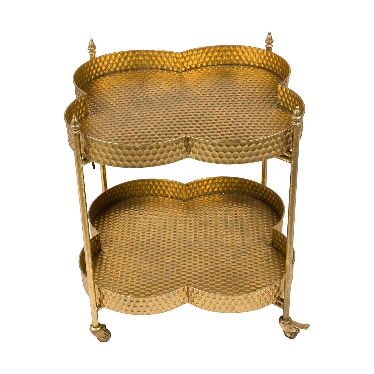 Столик сервировочный на колесиках золотой Clover - изображение 4