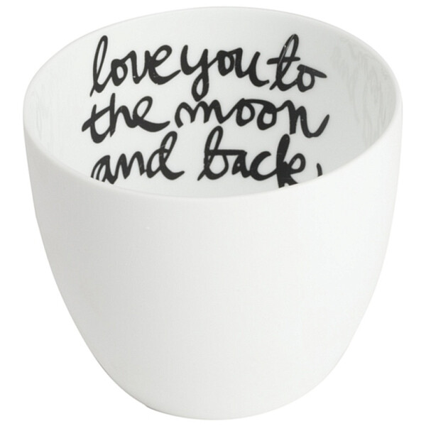 Подсвечник фарфоровый с надписью белый Love You To The Moon And Back - изображение 1