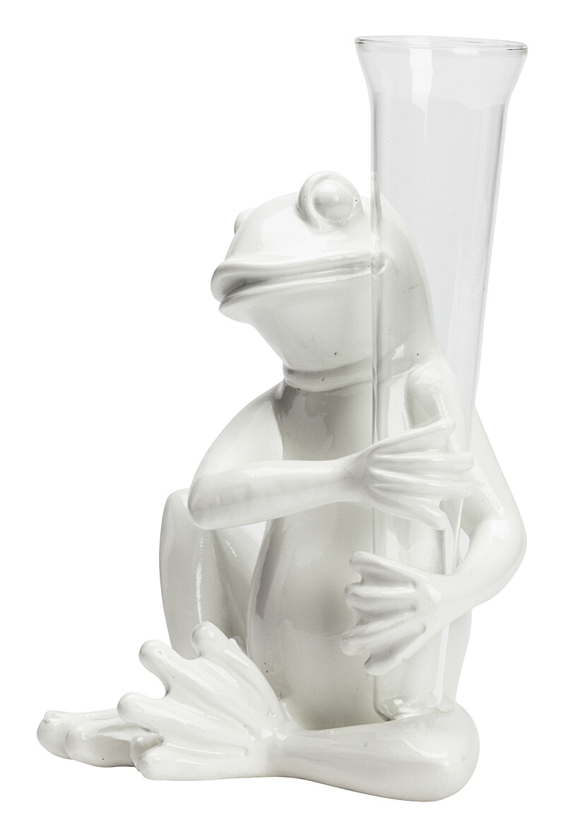 Ваза декоративная лягушка белая Frog Glass - изображение 2