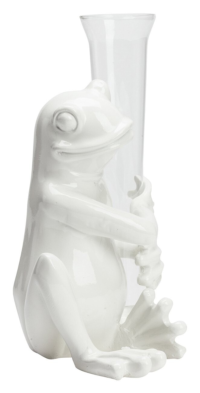 Ваза декоративная лягушка белая Frog Glass - изображение 3