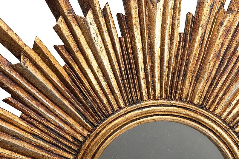 Зеркало-солнце золотое диаметр 60 см Sunburst Vintage - изображение 2