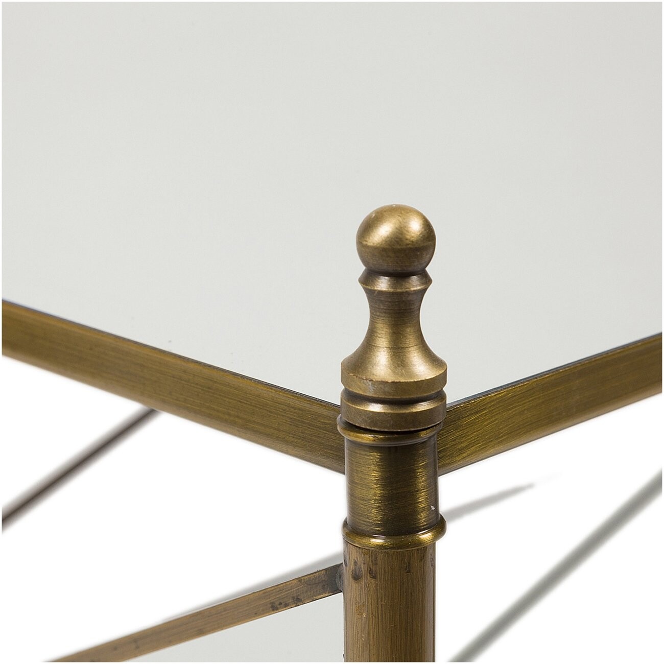 Журнальный столик зеркальный с золотым каркасом Cross Bar - изображение 3