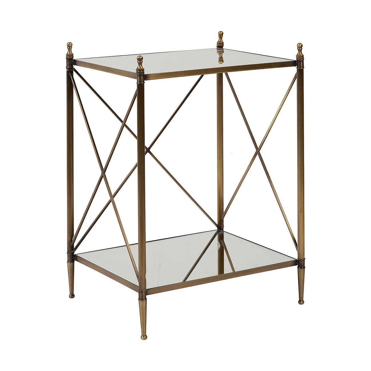 Приставной столик золотой с зеркальными полками 51 см Giusti - изображение 2