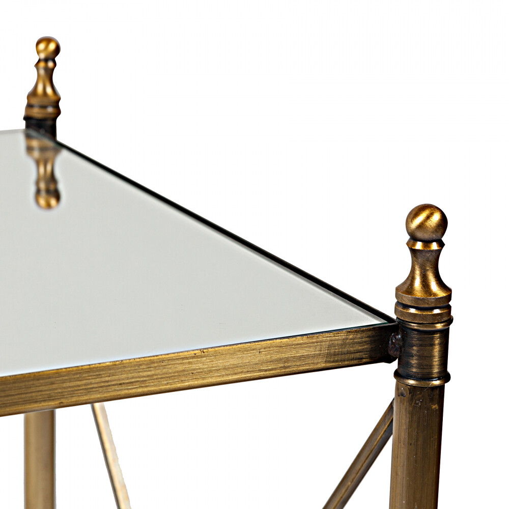 Приставной столик золотой с зеркальными полками 51 см Giusti