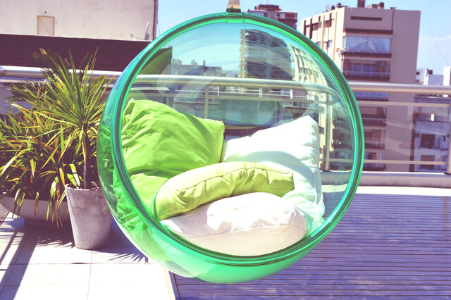 Подвесное кресло зеленое Bubble Chair - изображение 2