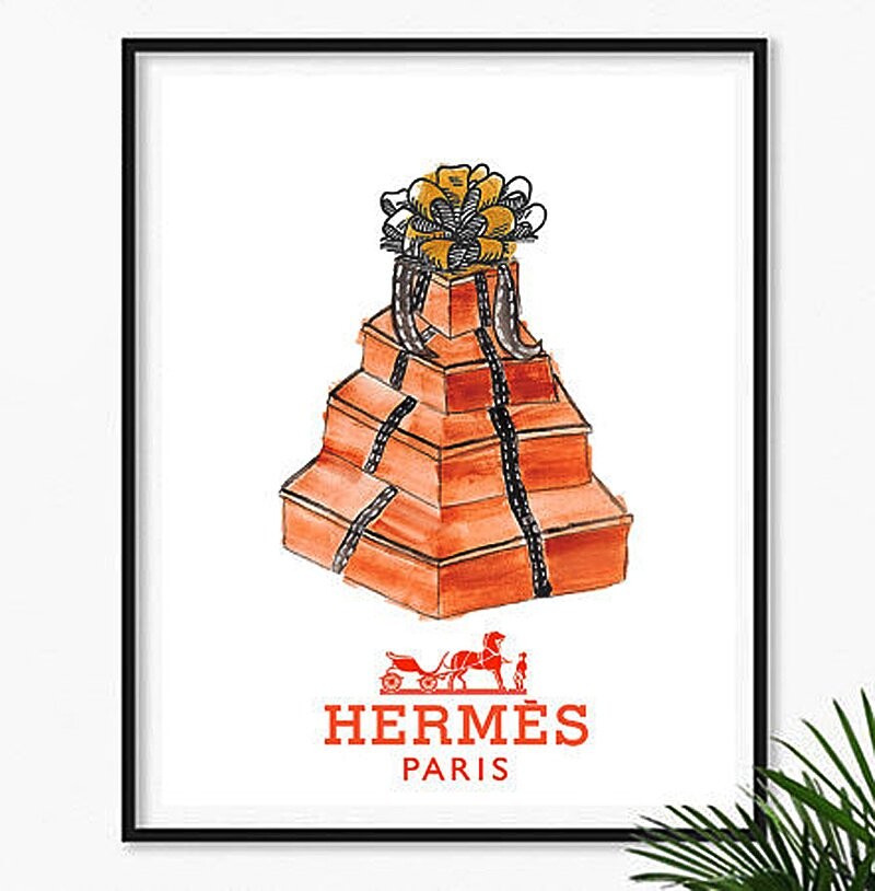 Постер Hermes "Подарочные коробки" на белом фоне, А3 - изображение 3