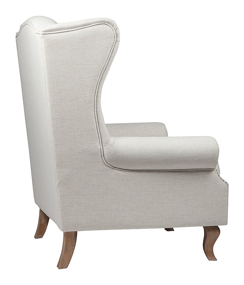 Кресло мягкое с ушами белое Collins Wingback Chair - изображение 4