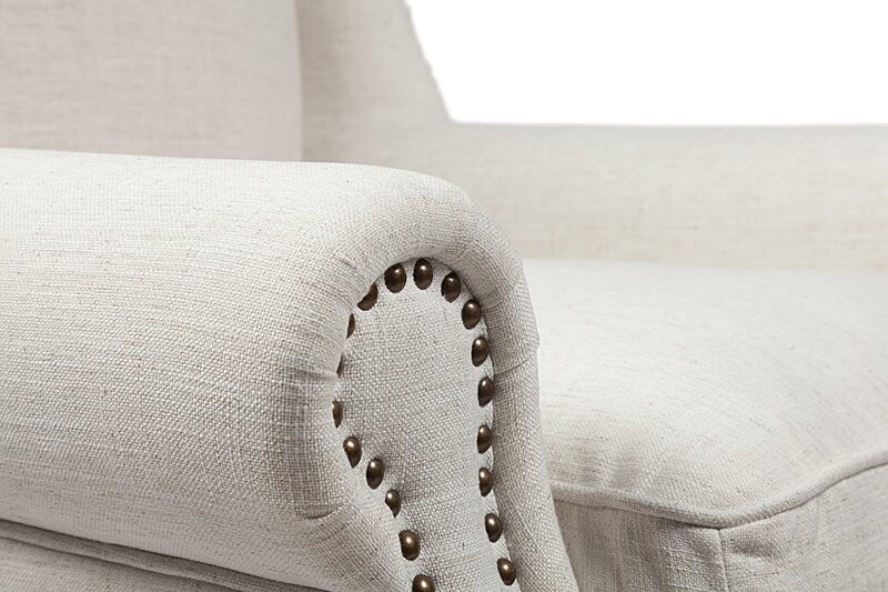 Кресло мягкое с ушами белое Collins Wingback Chair - изображение 5