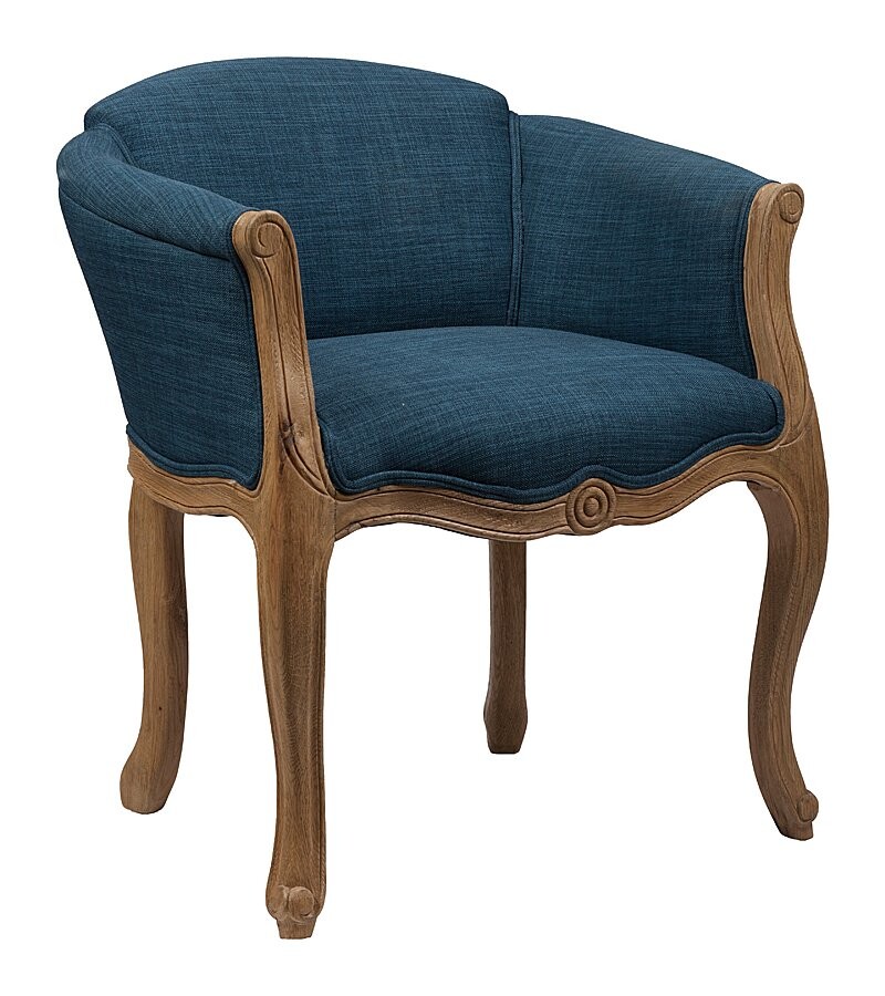 Кресло с мягкими подлокотниками синее Cabriole Elizabeth - изображение 2
