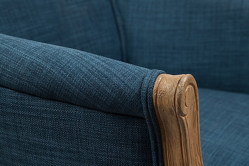 Кресло с мягкими подлокотниками синее Cabriole Elizabeth - изображение 5