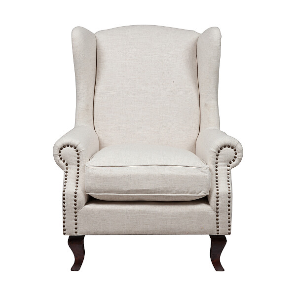 Кресло каминное с ушами кремовое Collins Wingback Chair - изображение 1