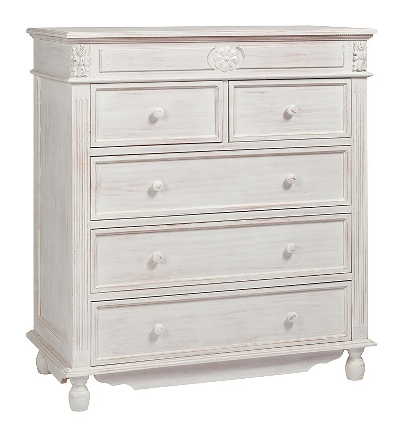 Комод белый с 5 ящиками Lurika - изображение 2