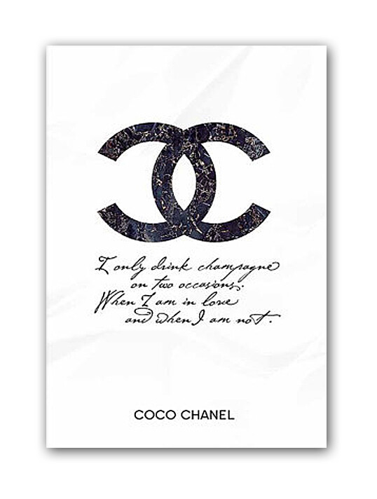 Постер Drink champagne. Coco Chanel А3 - купить за 2500 руб в  интернет-магазине DG-Home