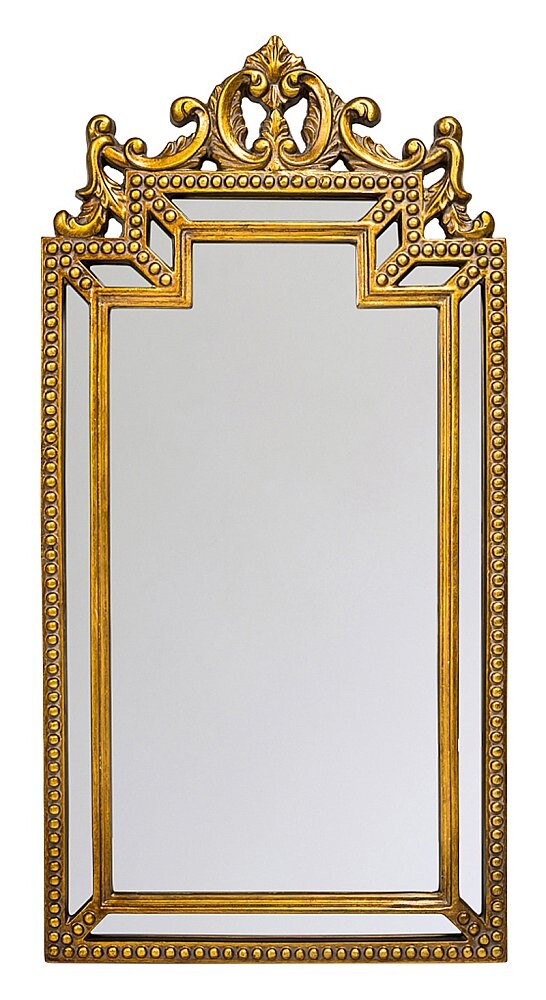 Зеркало большое прямоугольное в золотой раме "Эммануэль"