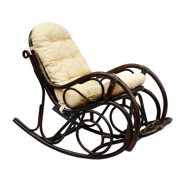 Кресло-качалка темно-коричневое Indo Classik