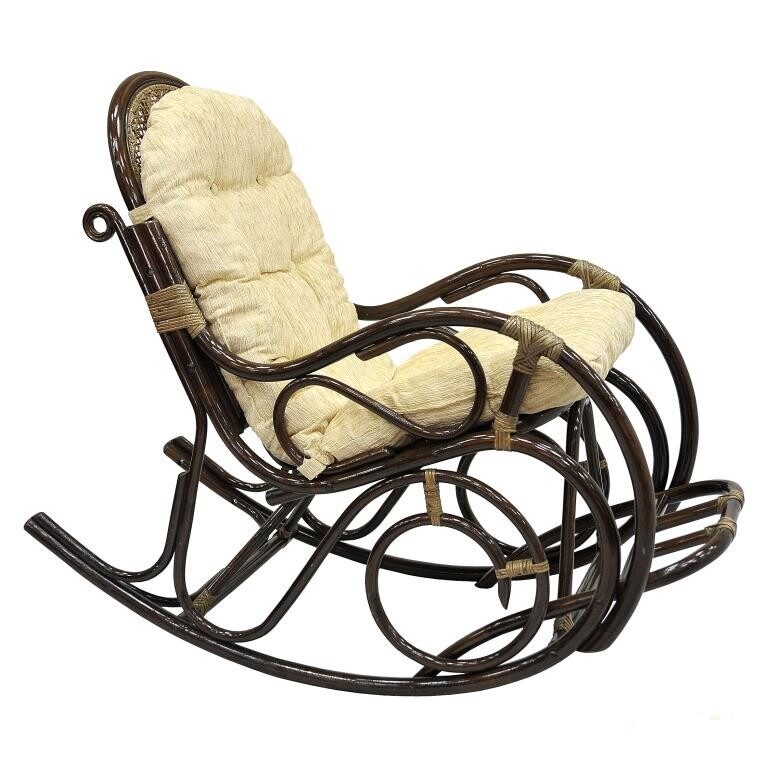 Кресло-качалка коричневое Indo Classik