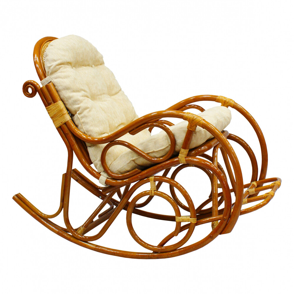 Кресло-качалка коричневое Indo Classik