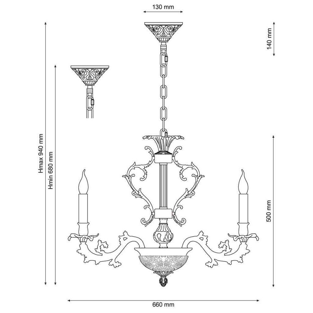 Подвесная люстра Firenze 1780.6 Antique Gold - изображение 3