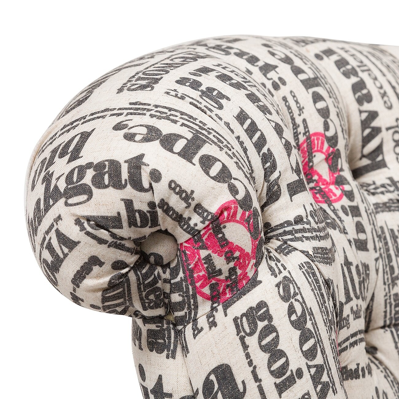 Кресло на колесиках маленькое с принтом "Надписи" Amelie French Country Chair - изображение 2