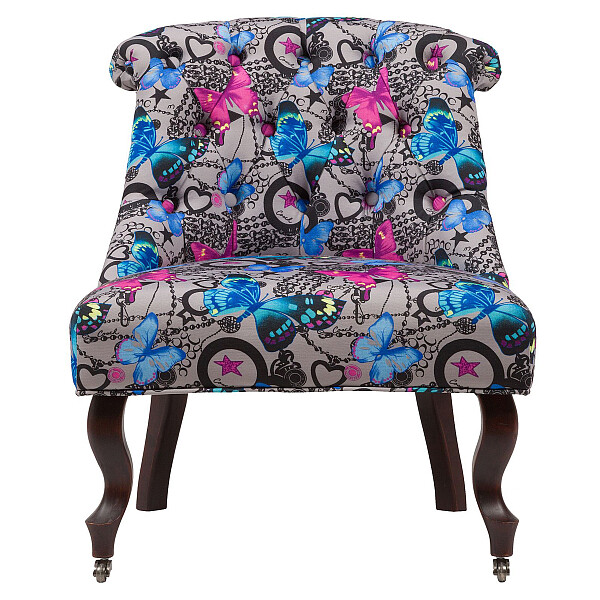 Кресло мягкое с рисунком бабочки Amelie French Country Chair - изображение 1