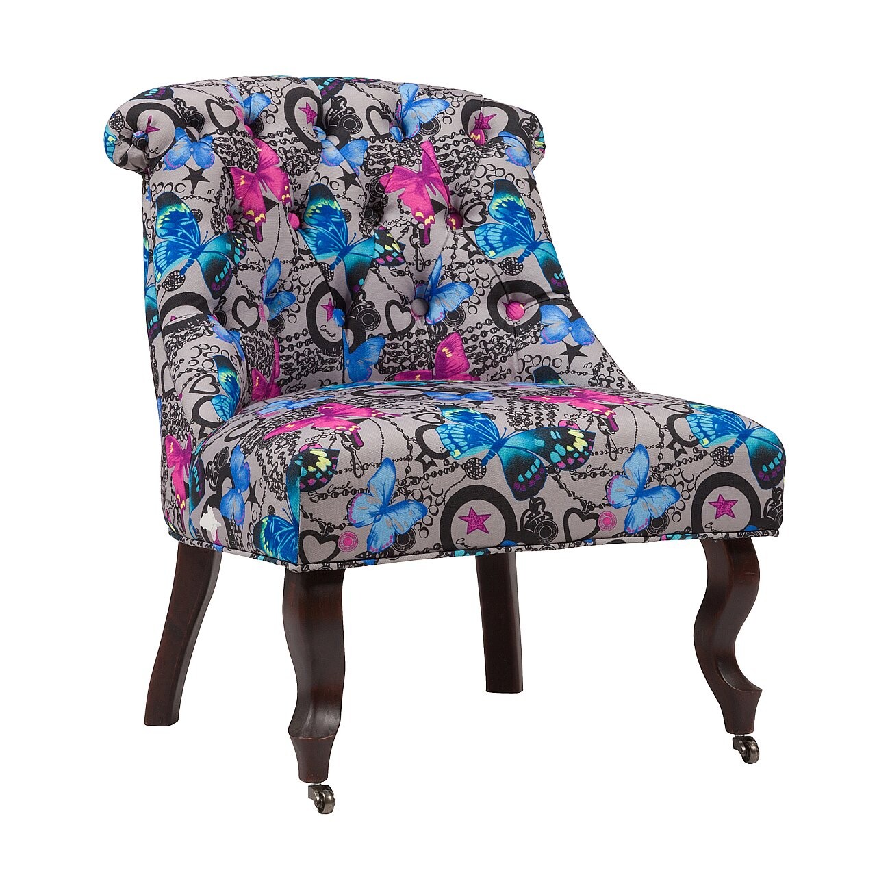 Кресло мягкое с рисунком бабочки Amelie French Country Chair - изображение 3