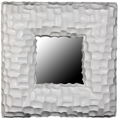 Зеркало квадратное серое с рельефным декором 90х90 см Nugget small