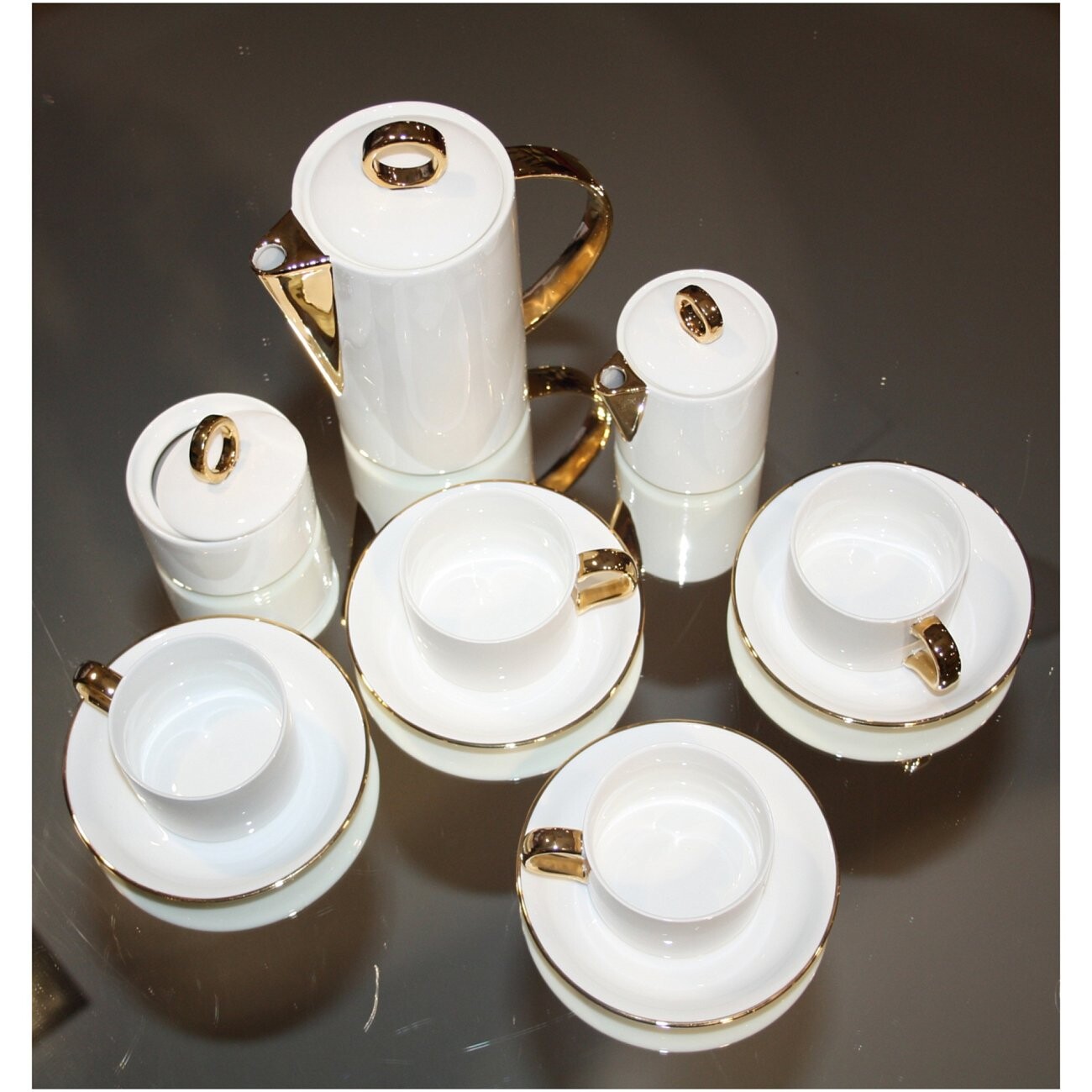 Чайный сервиз Bure белый, золото 11 предметов - изображение 2