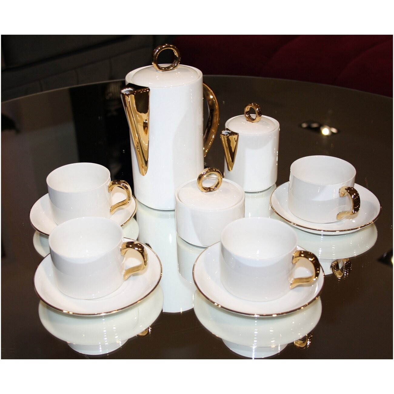 Чайный сервиз Bure белый, золото 11 предметов - изображение 3
