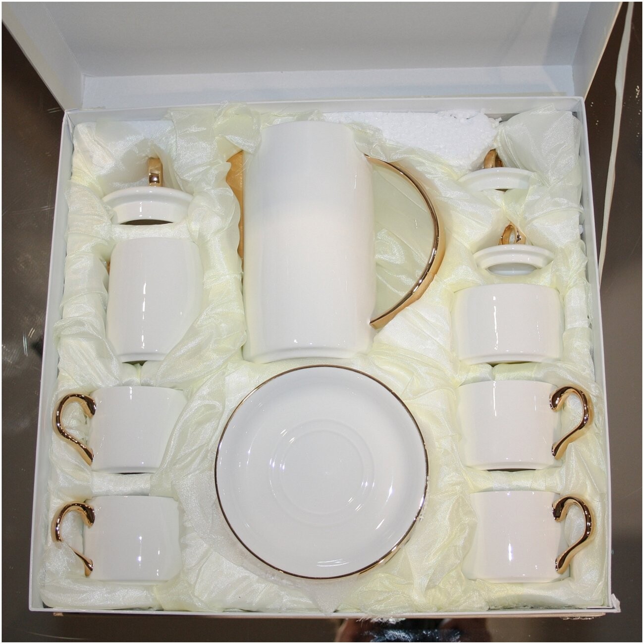 Чайный сервиз Bure белый, золото 11 предметов - изображение 4