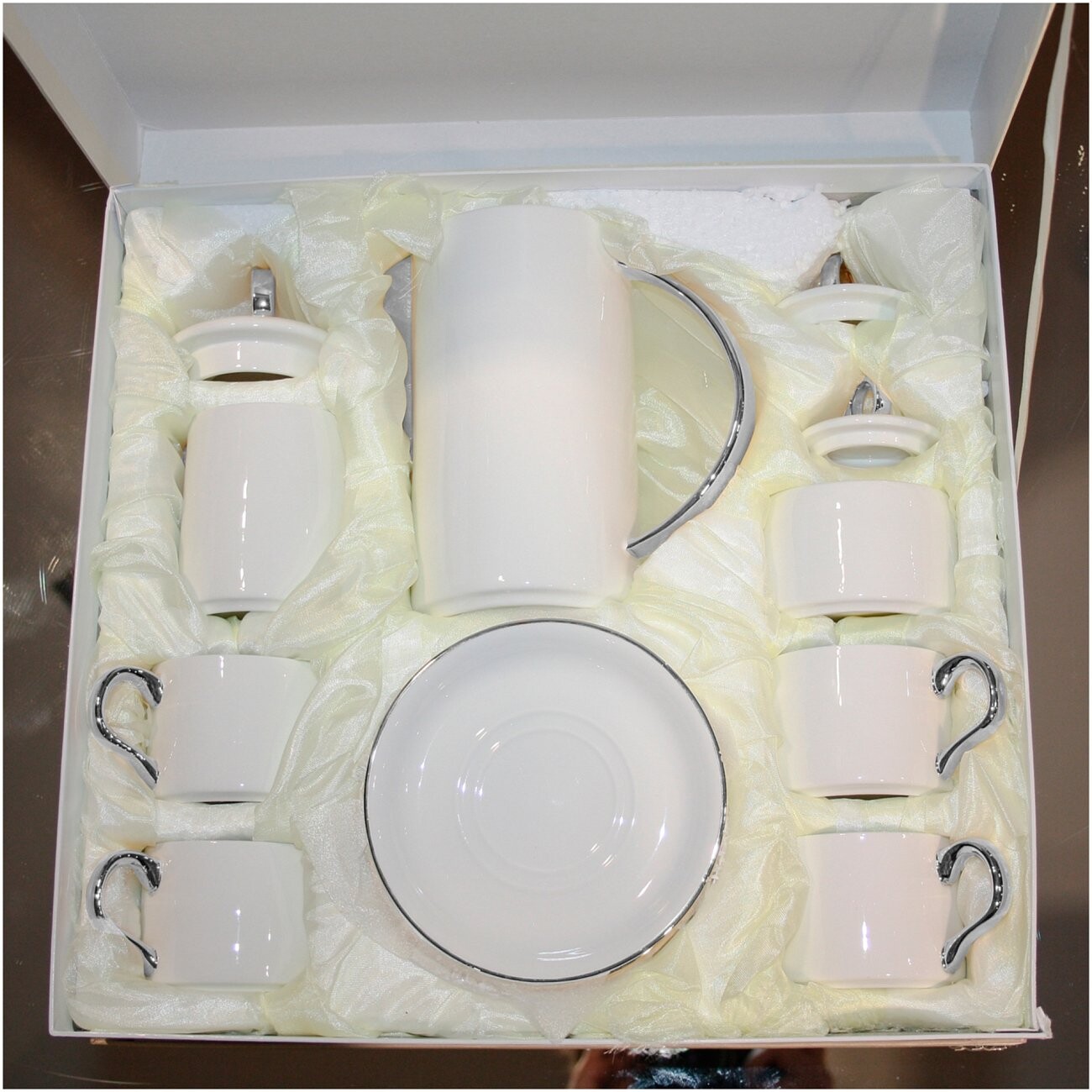 Чайный сервиз  Bure белый, серебро 11 предметов - изображение 2