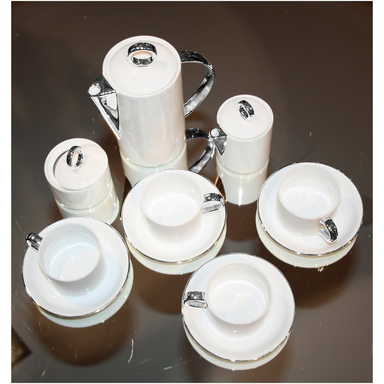 Чайный сервиз  Bure белый, серебро 11 предметов - изображение 3
