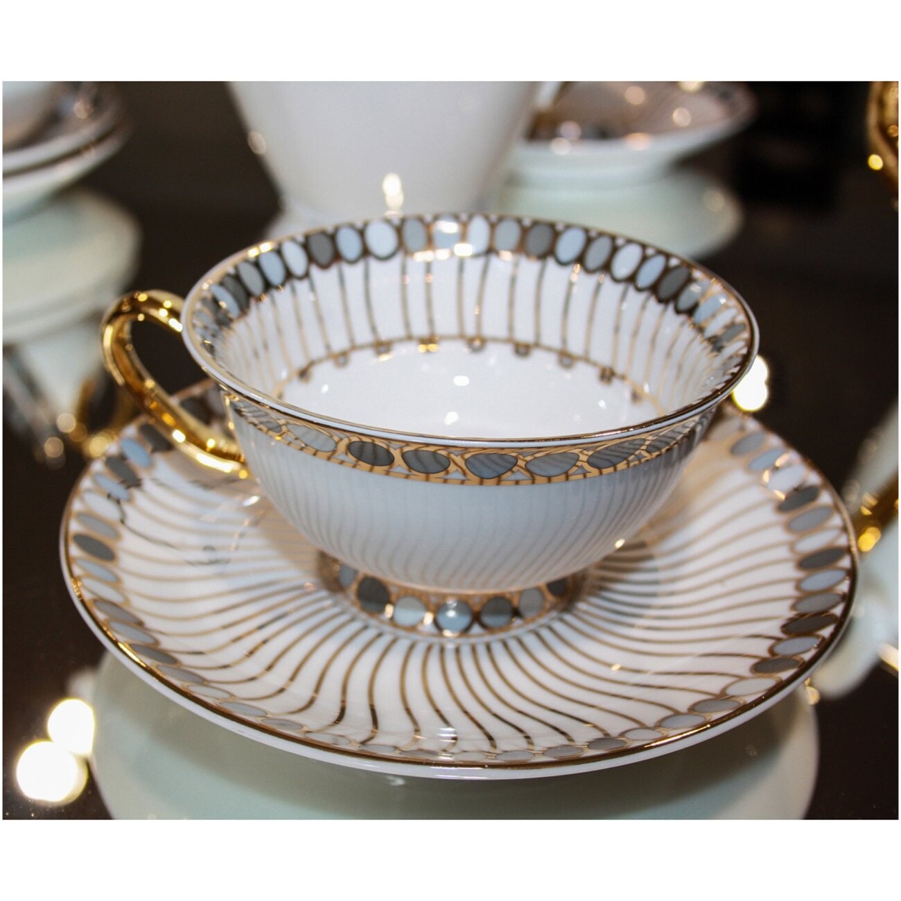 Чайный сервиз 11 предметов Burisa, белый, серый - изображение 5