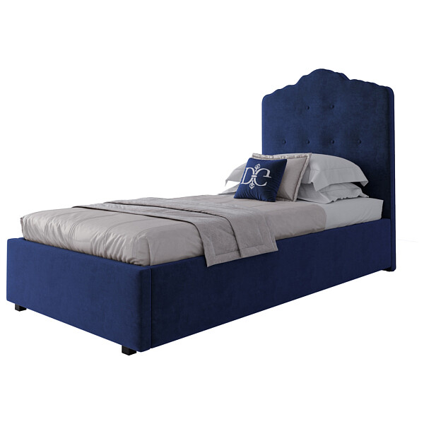 Кровать односпальная 90х200 Palace велюр синий Р - изображение 1