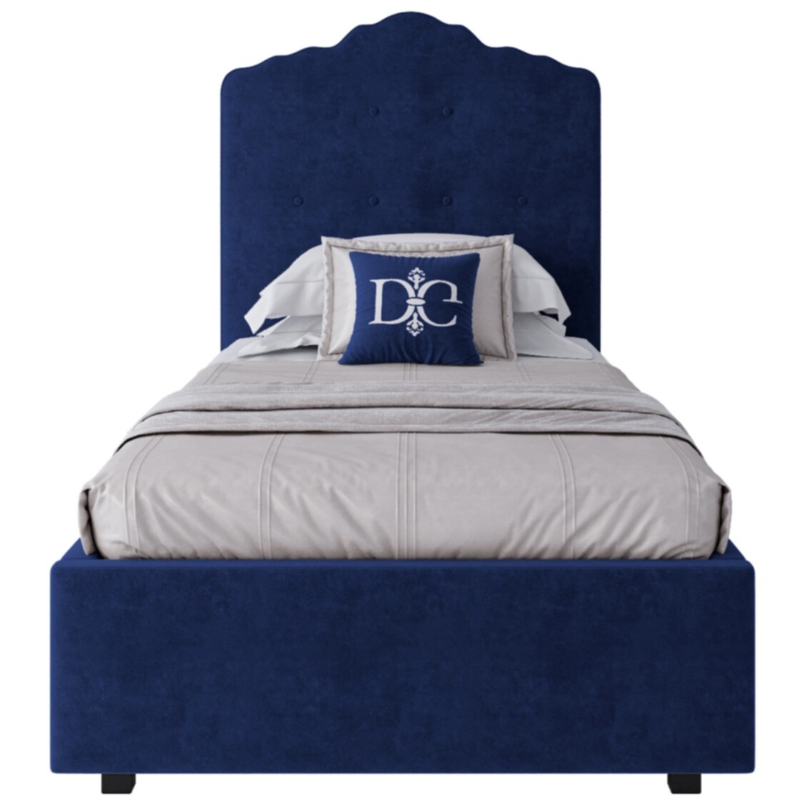 Кровать односпальная 90х200 Palace велюр синий Р - изображение 2