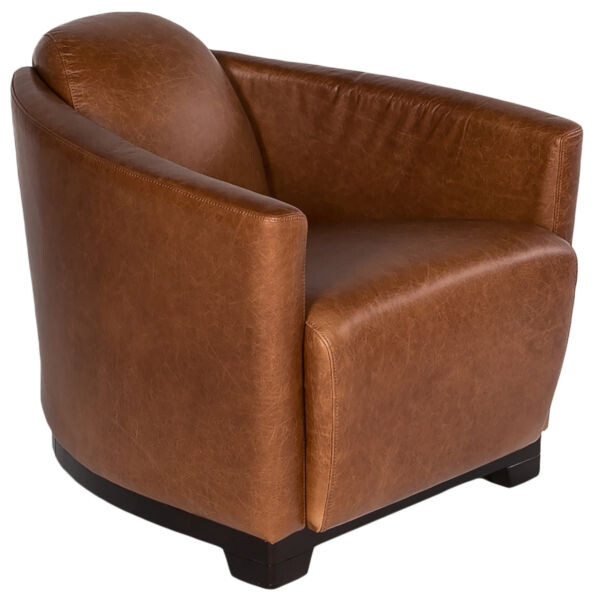 Кресло с мягкими подлокотниками коричневое Como