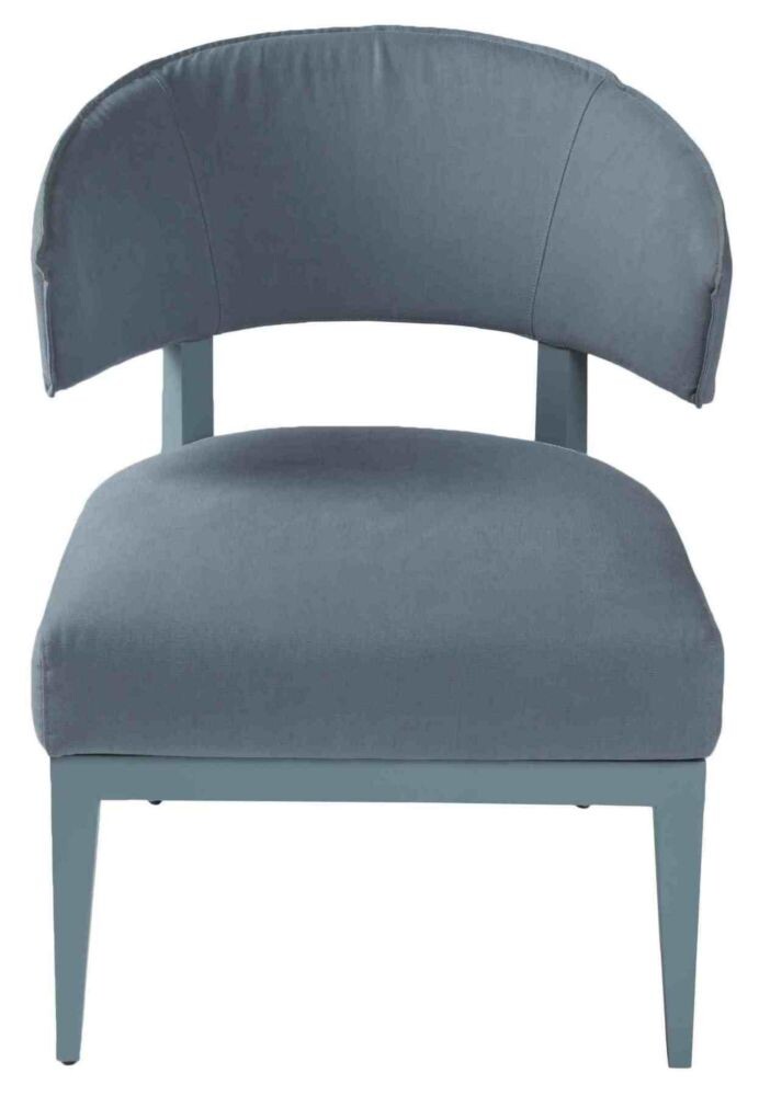Кресло мягкое с деревянными ножками синее Lenie blue