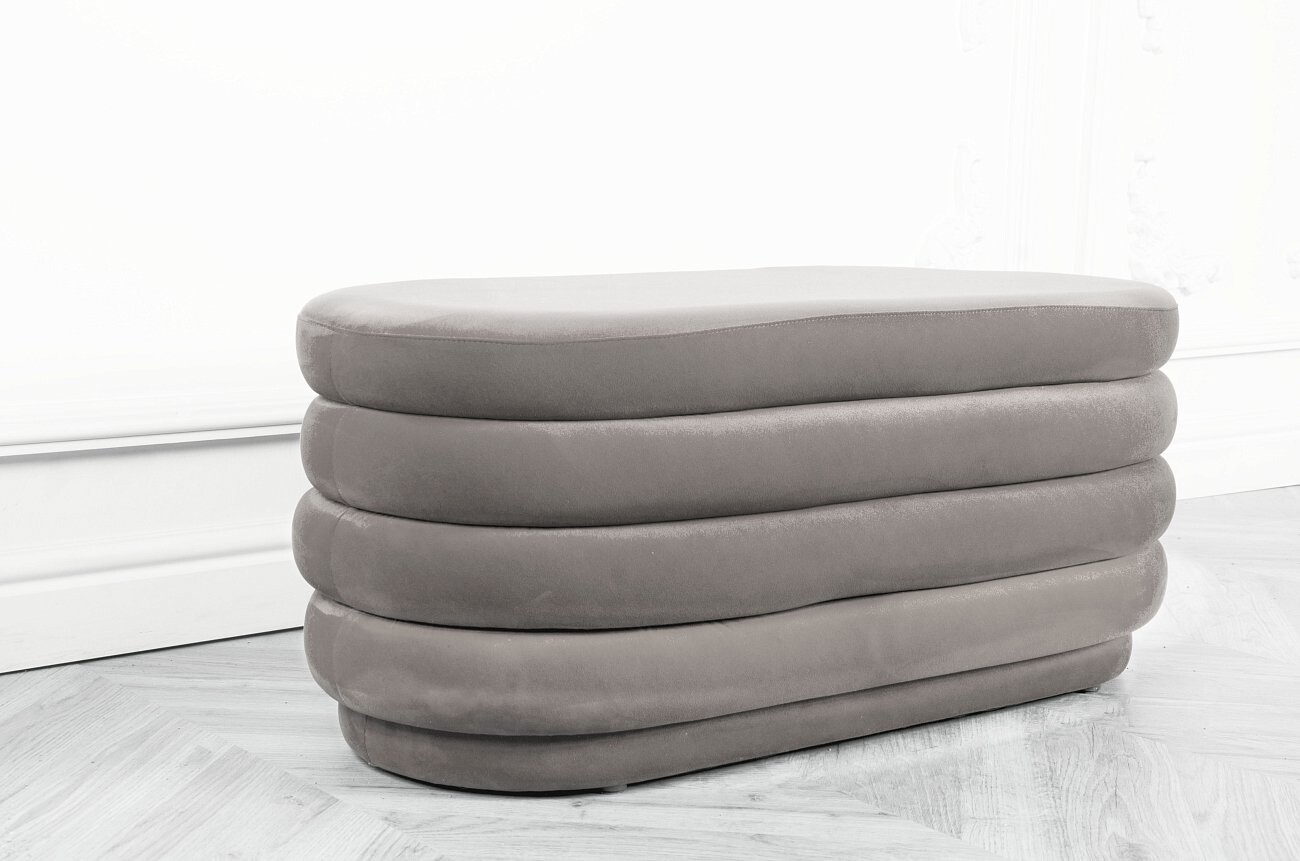 Пуф Sangry 2 светло-серый микровелюр - изображение 2