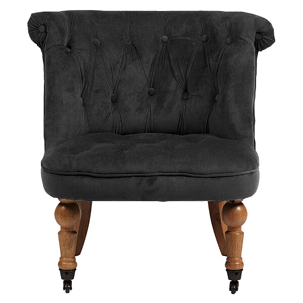Кресло маленькое серый велюр со стяжкой Amelie French Country Chair - изображение 1