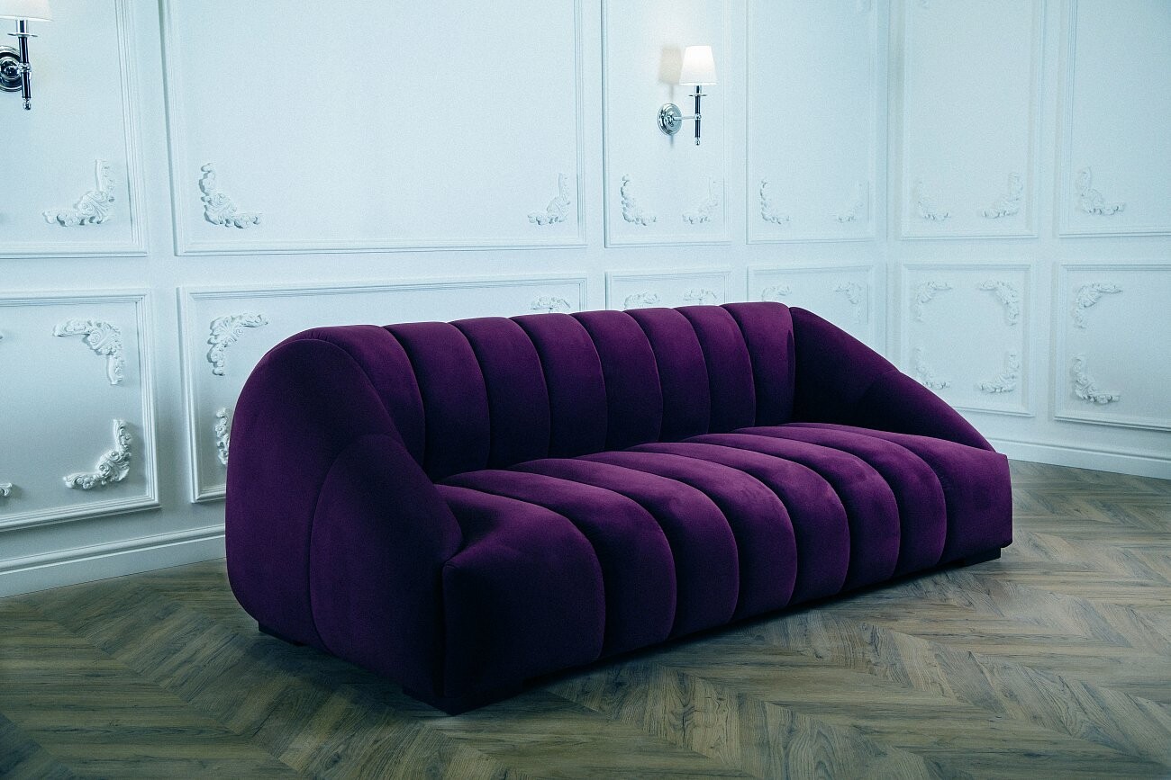 Диван Sofia трехместный прямой фиолетовый - изображение 3