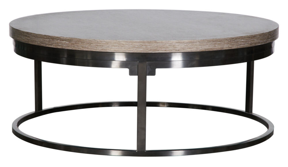 Журнальный столик круглый серый с основанием хром 100 см Veva